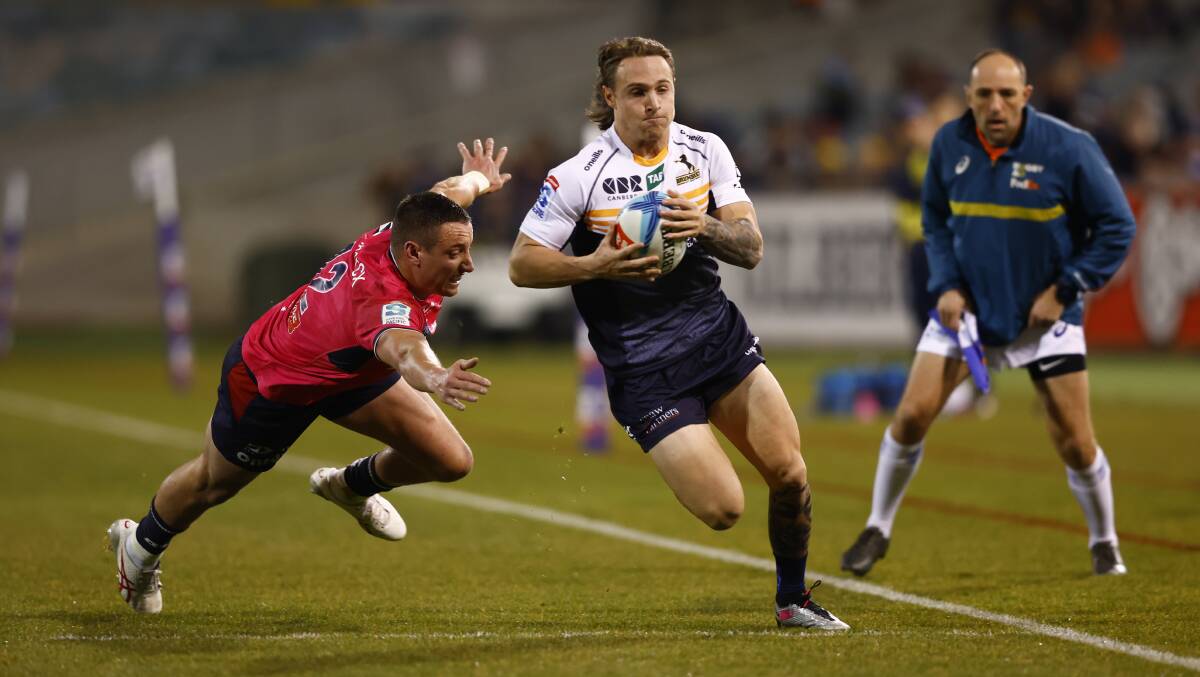 ACT Brumbies winger Corey Toole set the competition alight with his electrifying pace in 2023. Picture by Keegan Carroll