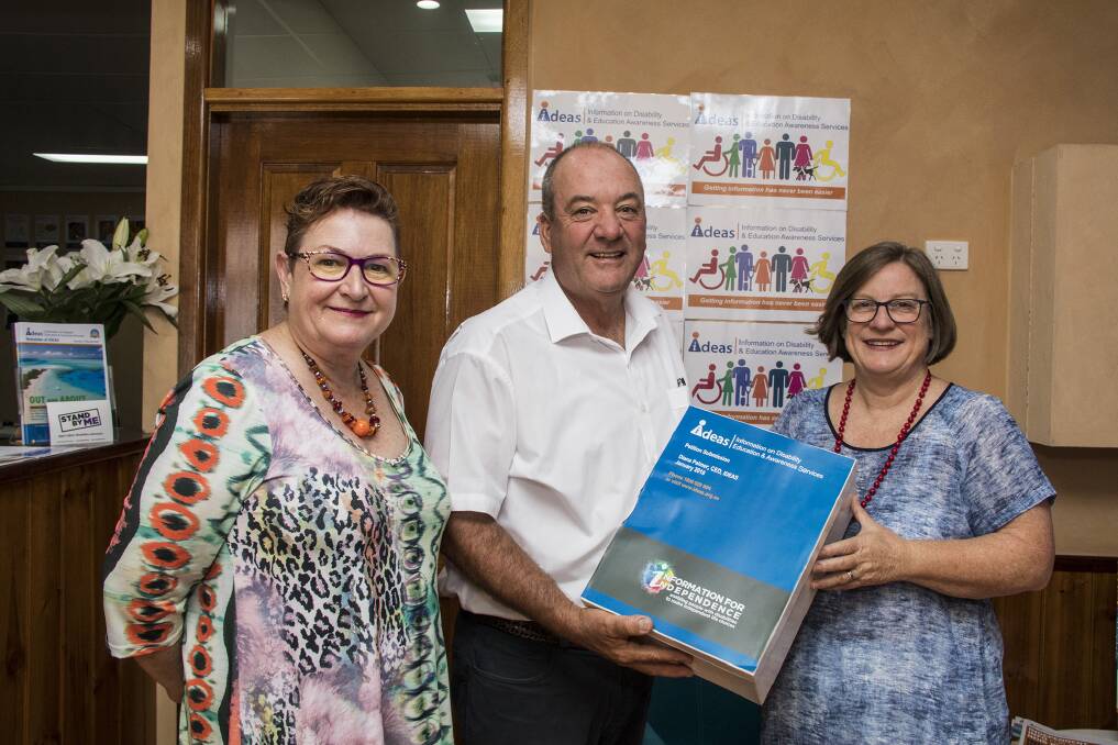 MISSION ACCOMPLISHED: IDEAS marketing manager Jenelle Becker, Wagga MP Daryl Maguire, and IDEAS CEO Diana Palmer at the presentation of a petition holding more than 2100 signatures. Picture: Supplied