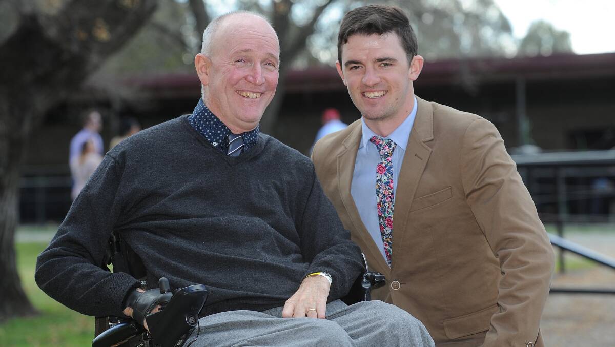 SHOW OF SUPPORT: Ag College old boy Peter Worsley with Ag Races organiser Will Whiteley during last year's race day. 