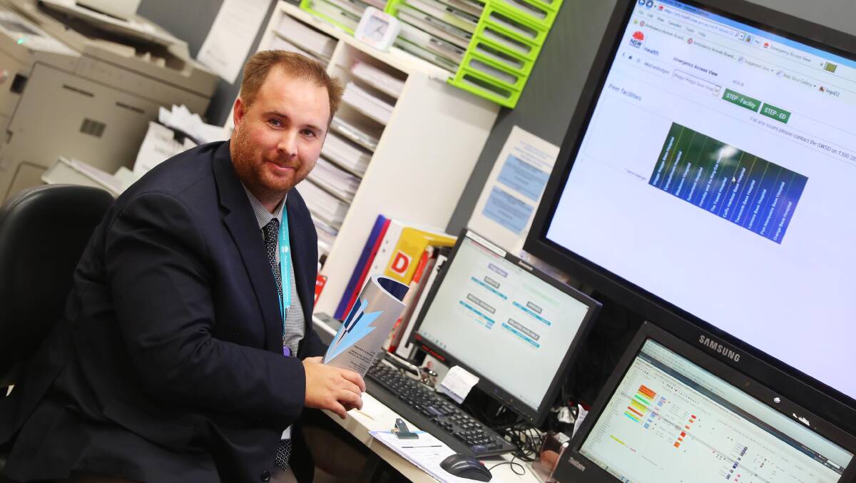 RECOGNISED: Thomas Glanville of the Murrumbidgee Local Health District uses ED Now, a program he created to boost hospital efficiency. Picture: Emma Hillier