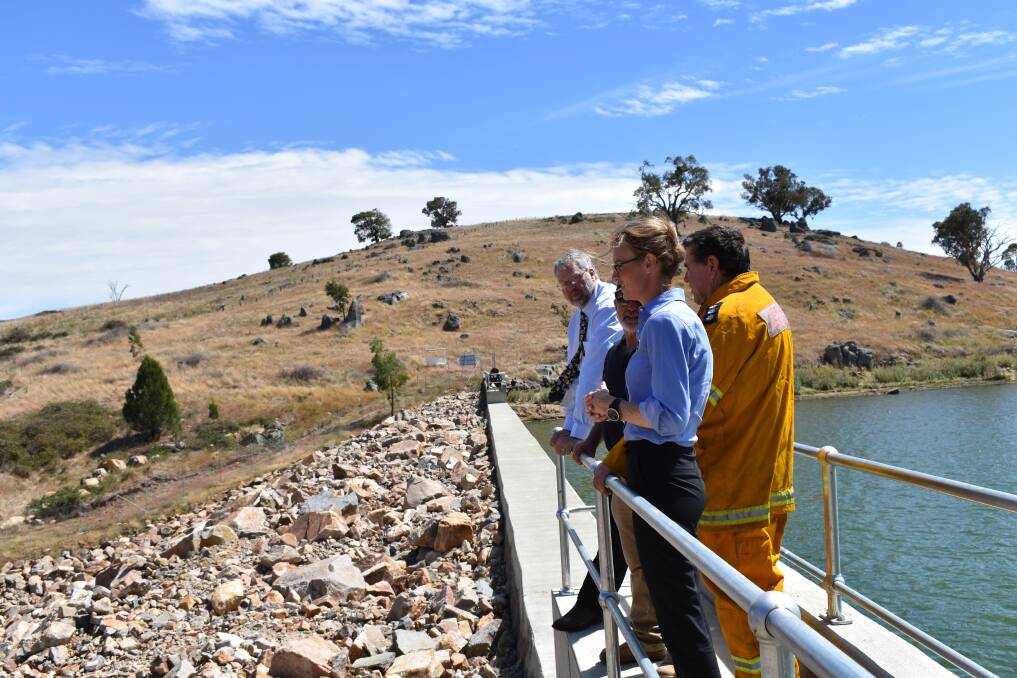 COMPLETED: Cootamundra MP Steph Cooke inspects the newly completed safety upgrades at Bethungra Dam. Picture: Supplied
