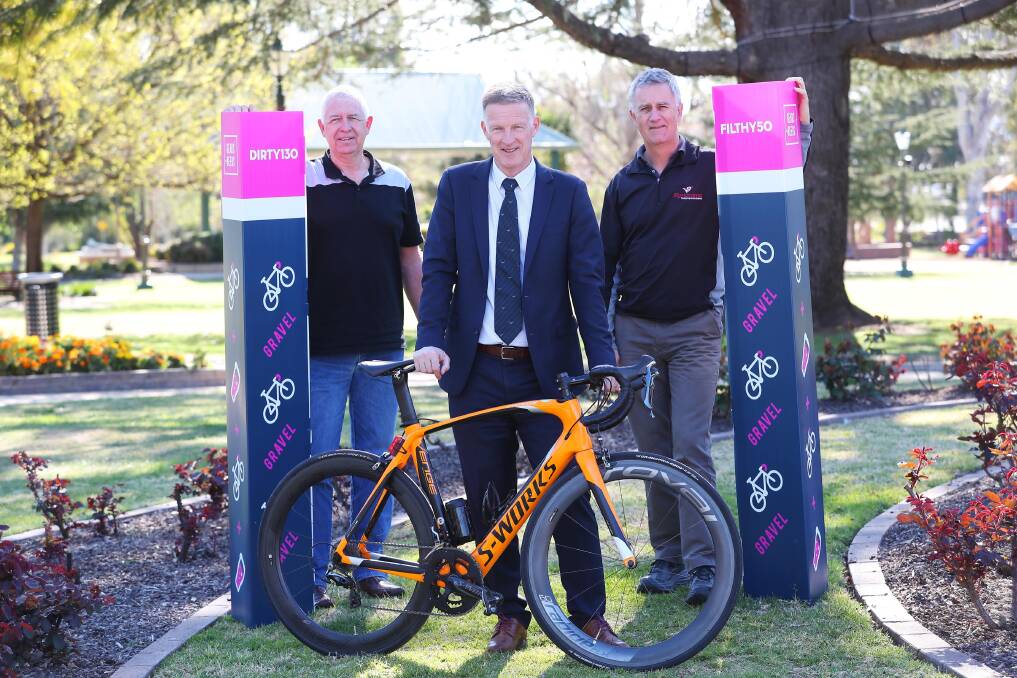 GEARING UP: David Post, Phil McIntosh, and David Foster of Wollundry Rotary are feeling excited just days out of what is to be Wagga's biggest Gears and Bears festival yet. Picture: Emma Hillier