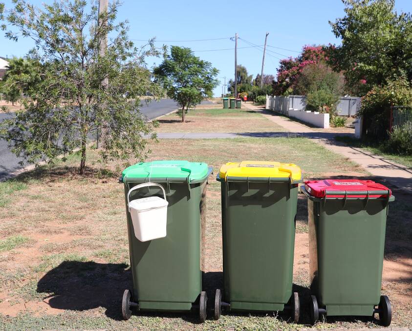GOING GREEN: Wagga's new FOGO bins will be collected from Monday. Picture: Kieren L Tilly