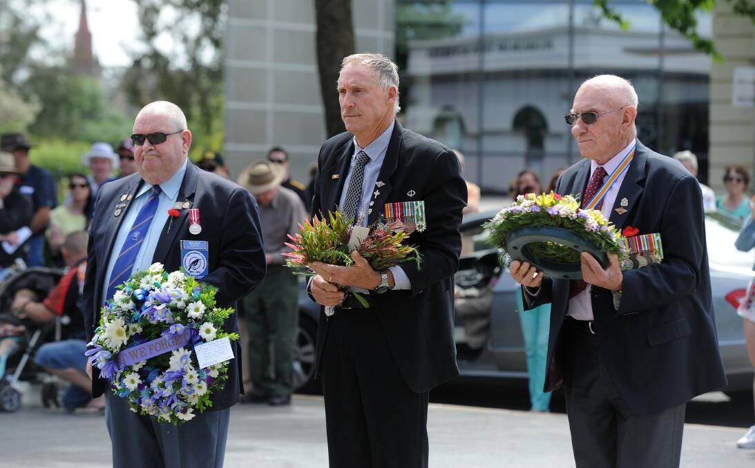 Last year's Remembrance Day service at the Victory Memorial Gardens. 