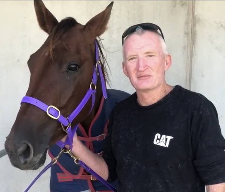 SWEET SUCCESS: Stewart Richards with Shadow Sign after their win at Wagga on Sunday.