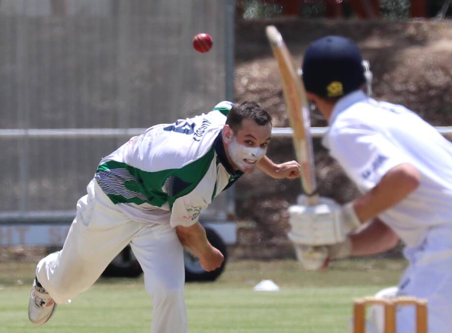 Jon Nicoll bowling for Wagga City during another standout season.