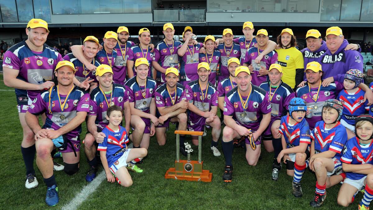 DOUBLE ACT: Southcity celebrate a second straight Burmeister Shield title after downing Kangaroos on Saturday. Picture: Les Smith