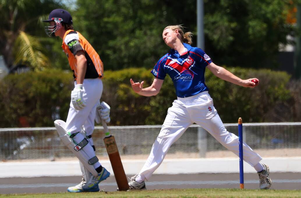 STRONG START: Tom Williams took three wickets as St Michaels bowled Wagga RSL out for 109 on the first day of their clash at Wagga Cricket Ground. Picture: Emma Hillier