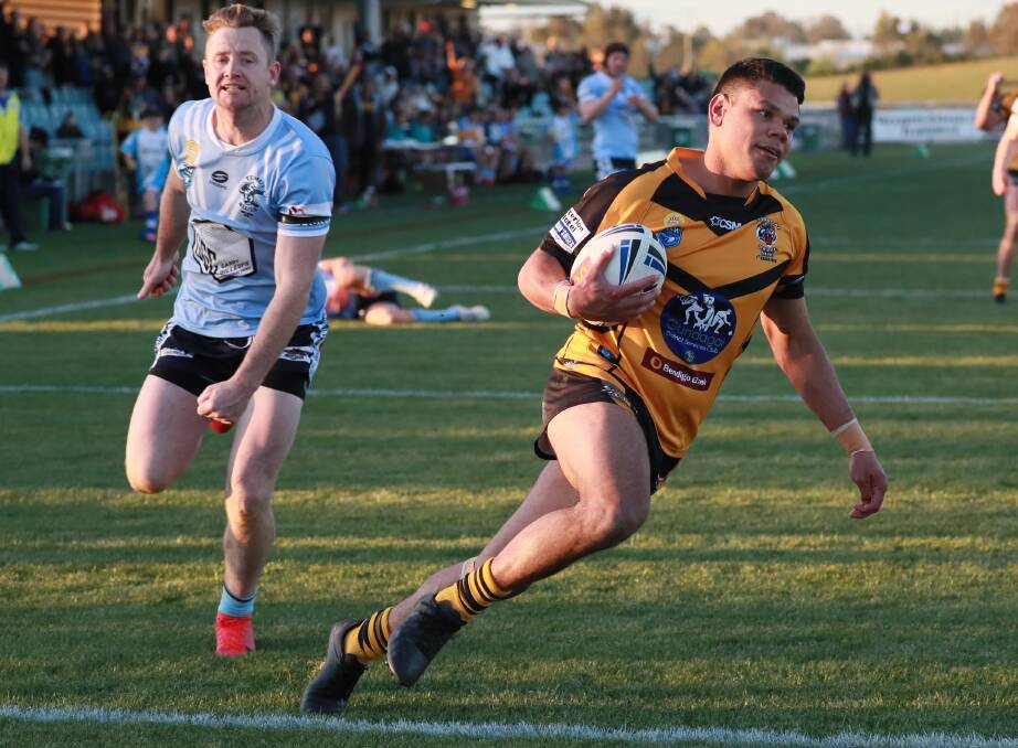BACK IN GEAR: Jack Lyons crossed for three tries in Gundagai's win over Young on Sunday as he works his way back to form after knee surgery. 