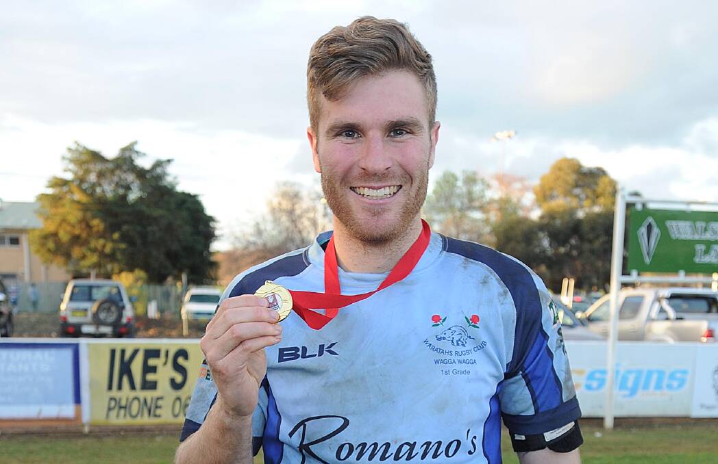 MEDAL WINNER: Waratahs outside centre Angus Le Lievre with his Bill Castle Medal after Saturday's grand final. Picture: Laura Hardwick
