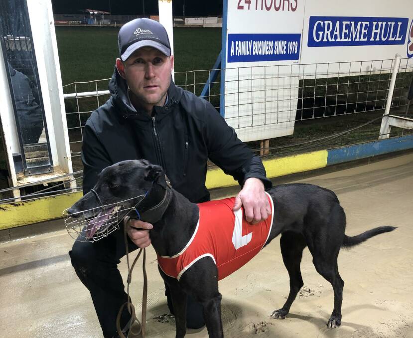 CAREER FIRST: Temora trainer Matt Wallace celebrates the second leg of a race-to-race double with Coffee With Ten at Wagga on Friday night.