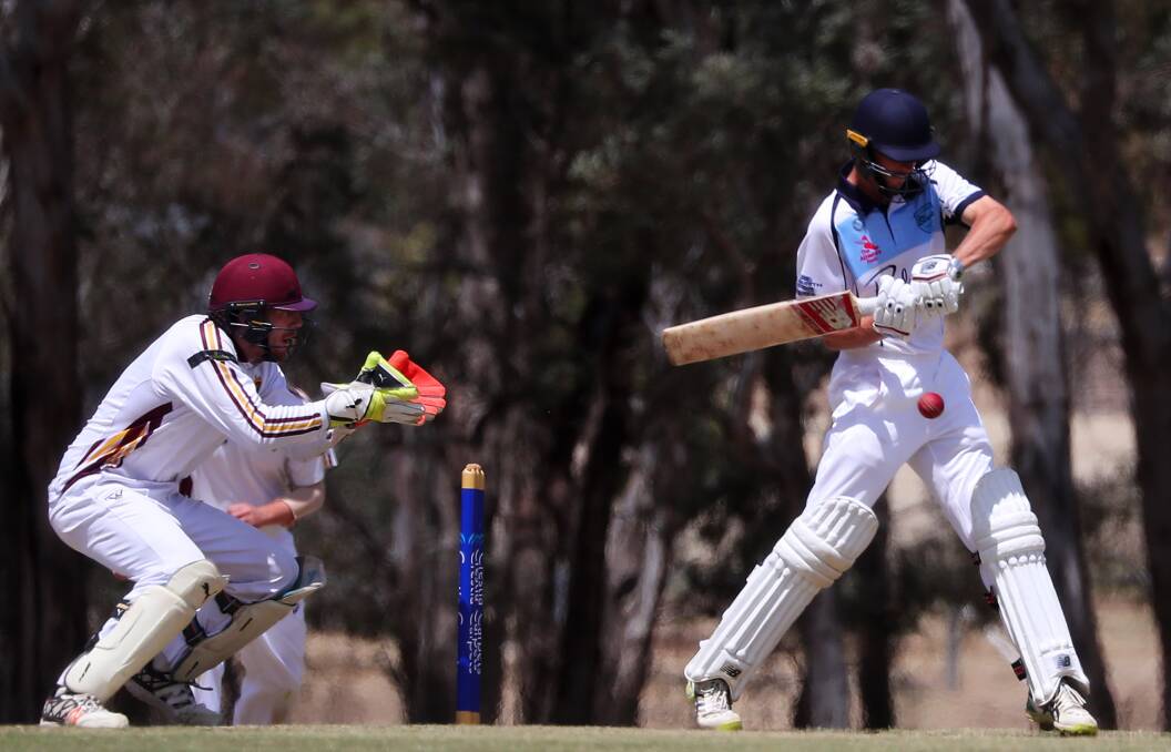 FALLING SHORT: Blake Harper was the only South Wagga batsman to move past 20 as Lake Albert become the first team to beat the premiers this season. Picture: Emma Hillier
