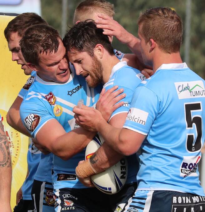 BIG EFFORT: Lachlan Bristow scored three tries in a man of the match performance in the grand final.