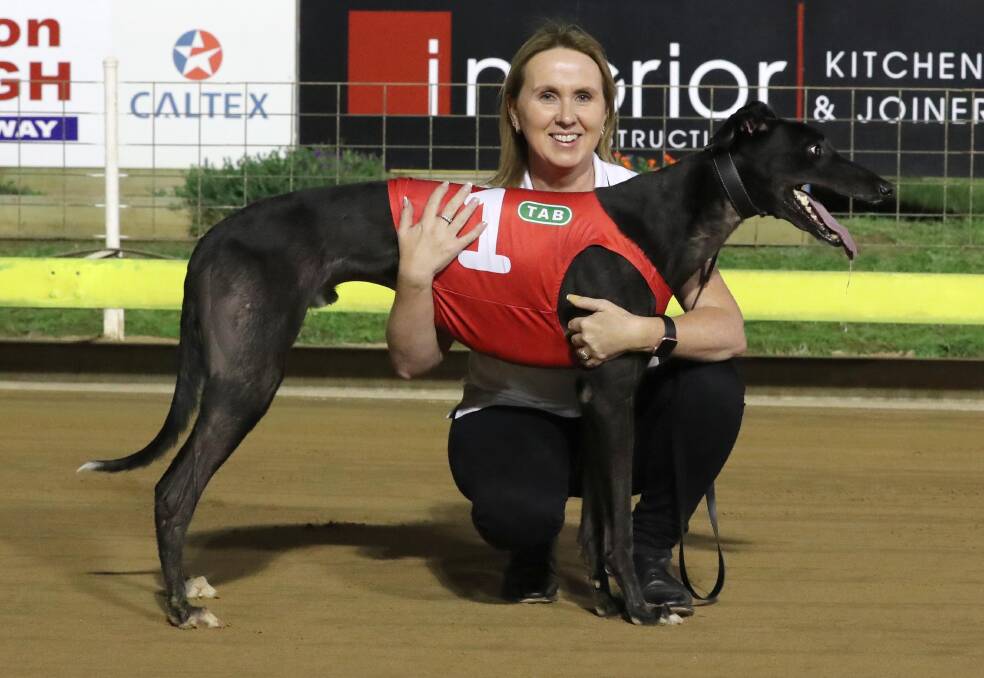 Deliver, pictured with Seona Thompson, set a track record in the Million Dollar Chase heats last Friday.