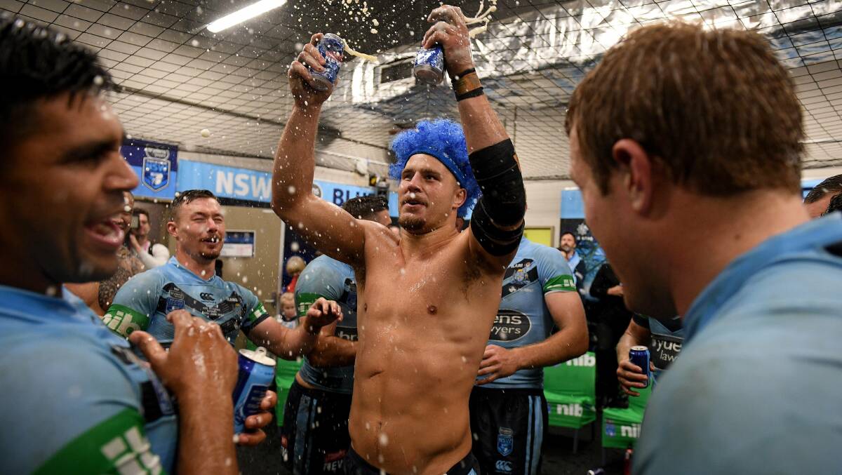 BLUES BRING IT HOME: Riverina products Jack de Belin (pictured) and Angus Crichton helped NSW to a State of Origin series victory in June.