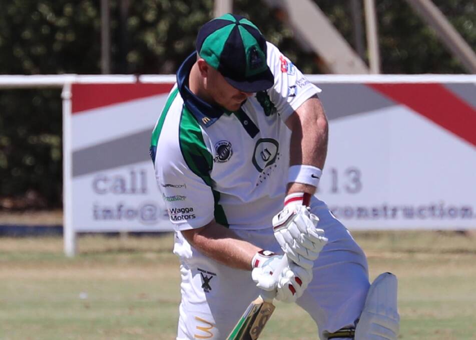 Tom Burge batting for Wagga City in their win over Wagga RSL.