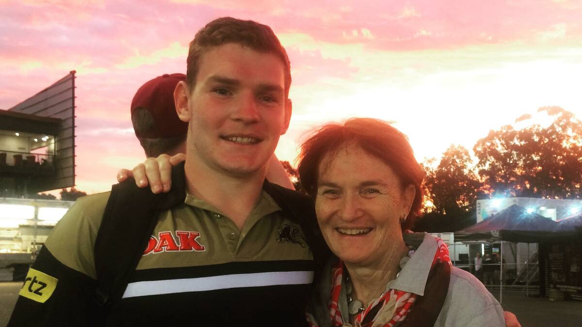 Liam Martin at mum Maxine during his early days with Penrith.