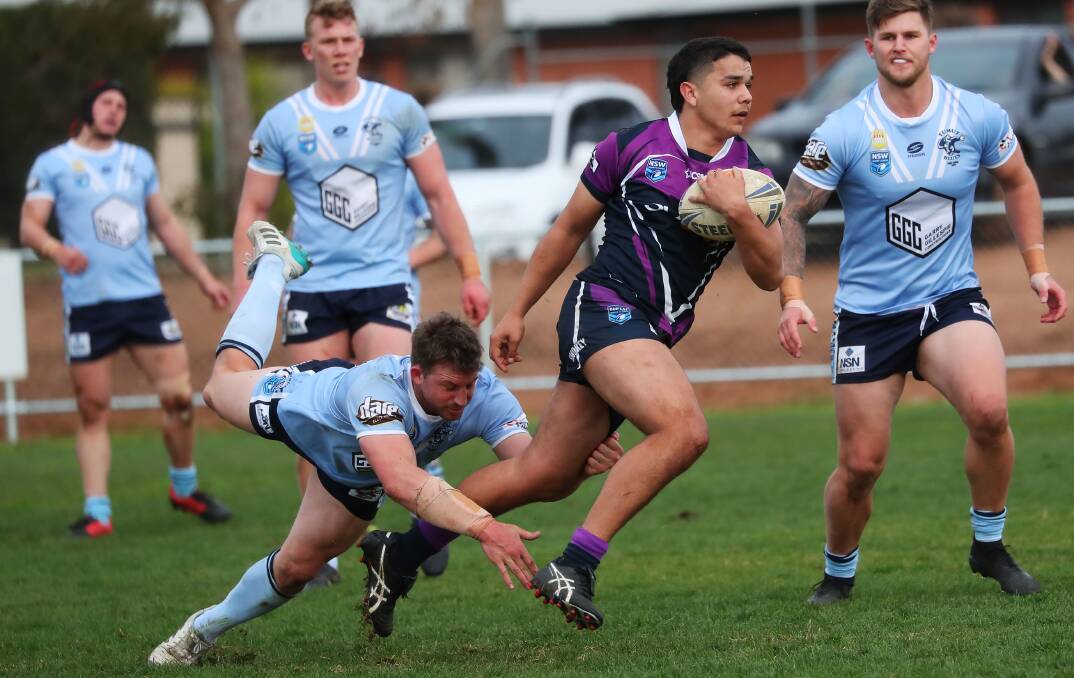 STRONG START: Latrell Siegwalt scored the winning try as Riverina started their Country Championships campaign against Macarthur Wests Tigers on Sunday.