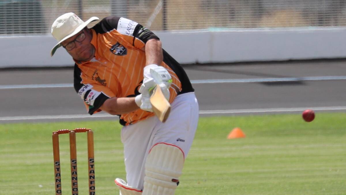 POWER HIT: Todd Henderson and James Richards combined for a crucial 82-run stand to help Wagga RSL to their second win of the season on Saturday. Picture: Les Smith