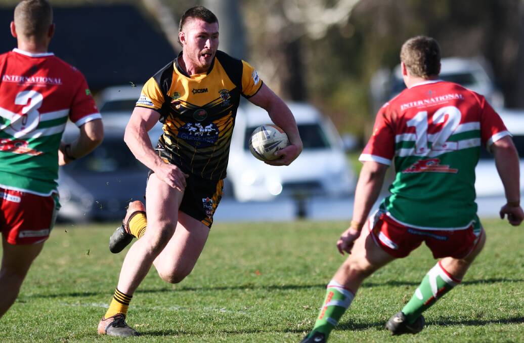 IN DOUBT: Dylan Murdoch picked up a head knock and had limited involvement in Gundagai's loss to Southcity on Sunday. The Tigers tackle Tumut for top spot at Anzac Park this weekend.