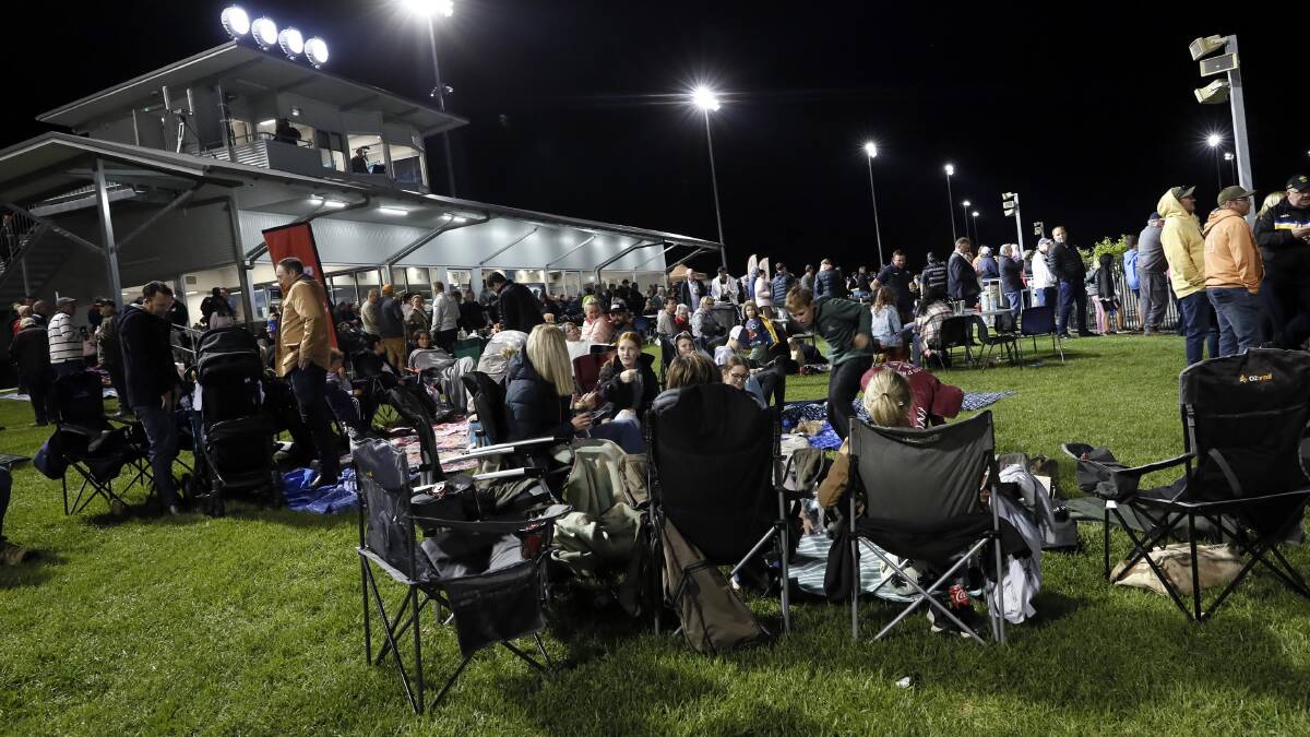 Part of the crowd at Riverina Paceway for the Riverina Championships on Easter Saturday. Next year's event has been moved to Easter Sunday.