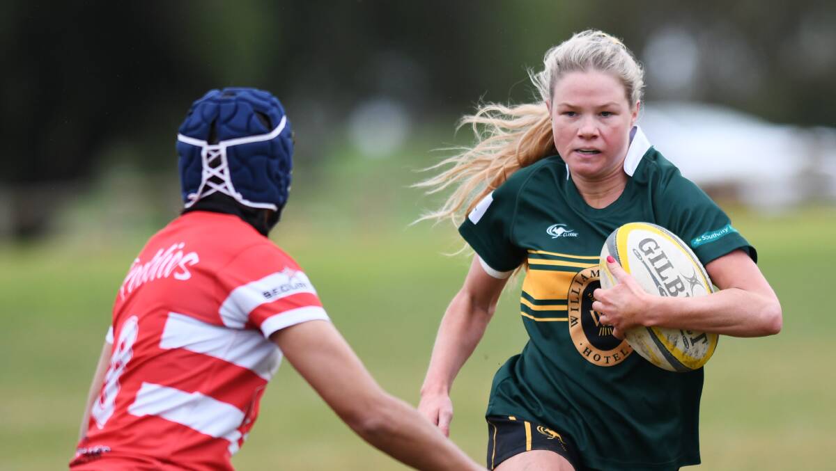 KEY PLAYER: Shannon Taylor crossed for a double on the wing in Ag College's victory over Waratahs on Saturday.