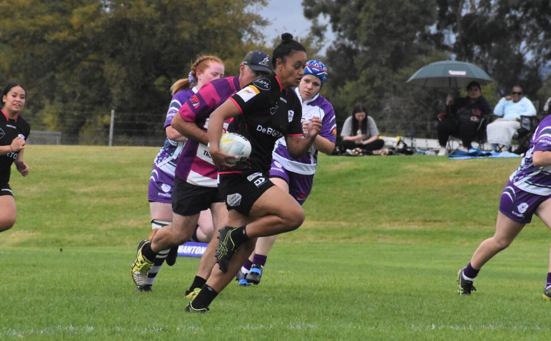 ON THE CHARGE: Lele Katoa makes a break during Griffith's big win over Leeton on Saturday.