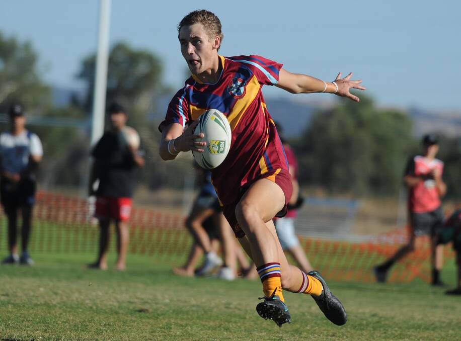 YOUNG BLOOD: Charlie Barton, pictured playing the Hardy Shield last year, will start in the centres for Gundagai on Sunday.