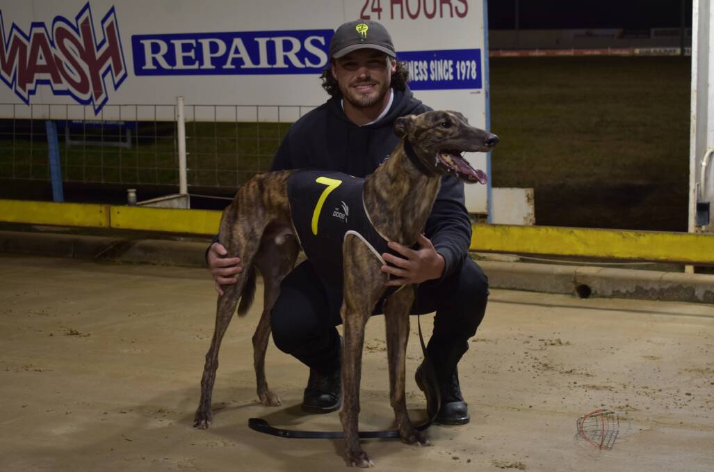 ONE TO CHASE DOWN: Xavien Bale, pictured with handler Jack Strutt, is the fastest qualifier for the Million Dollar Chase Regional Final on Sunday. Picture: Courtney Rees 