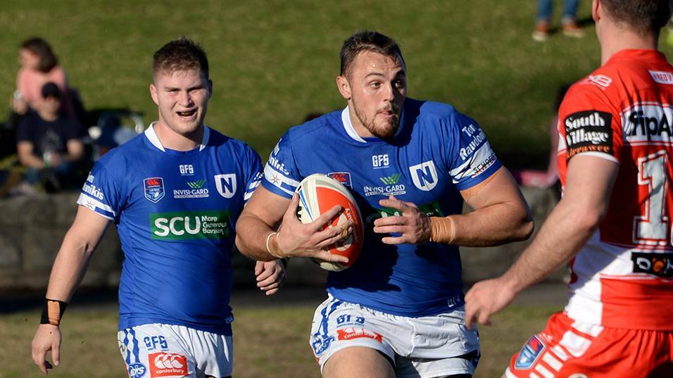 READY TO CHARGE: Jaimin Jolliffe, pictured playing for Newtown Jets last season, has been selected as part of the Gold Coast Titans squad for the NRL Nines this weekend.