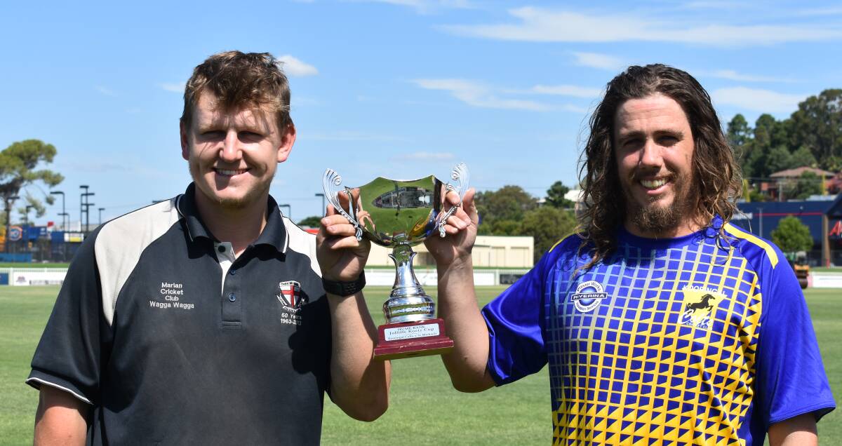 UP FOR GRABS: St Michaels captain Beck Frostick and Kooringal Colts counterpart Keenan Hanigan are looking to win the Koetz-Jolliffe Cup.