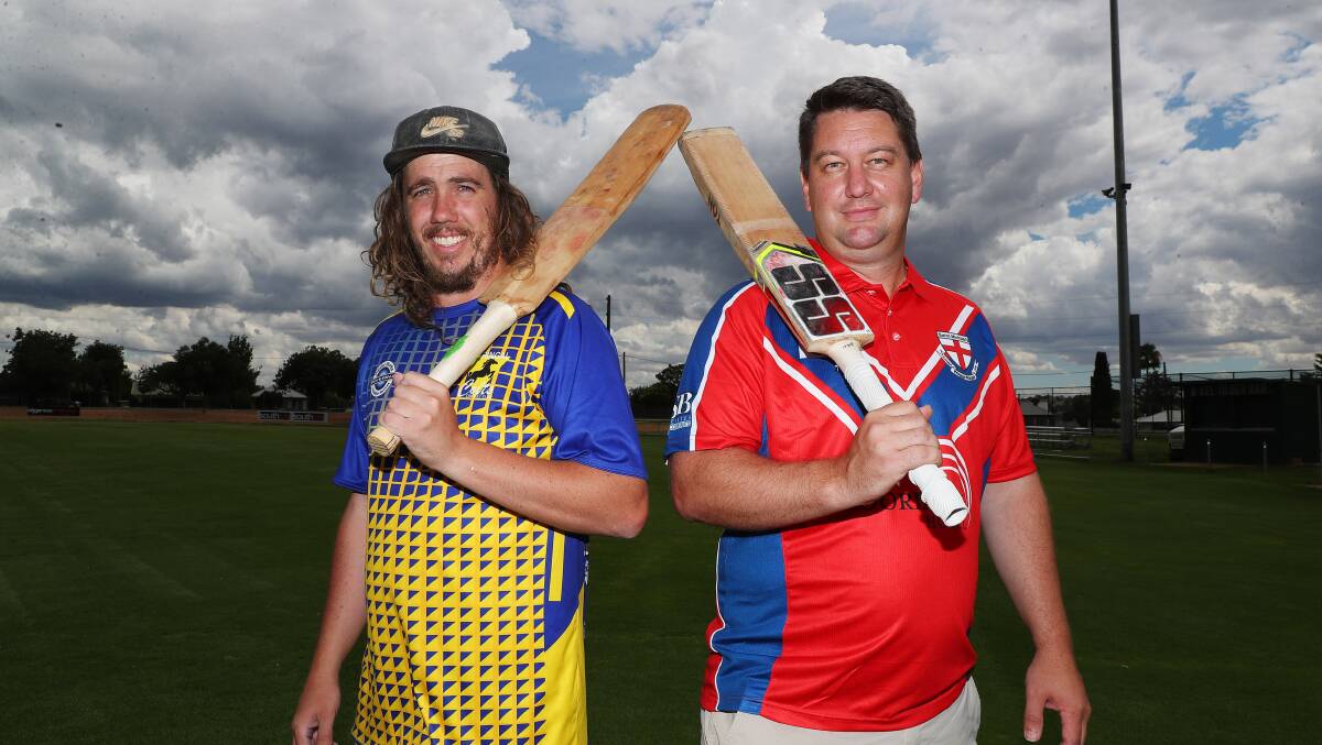 READY TO FIRE: Kooringal Colts captain Keenan Hanigan and St Michaels coach Justin Ward will kick start Wagga's new Twenty20 competition on Thursday. Picture: Emma Hillier