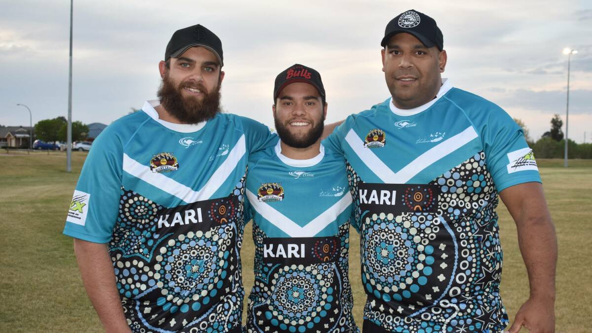 EYEING THE FINAL: Clifford Morris, Tyson McLachlan and Pat Sagigi have Dindima to a semi-final berth of the NSW Aboriginal Rugby League Knockout 