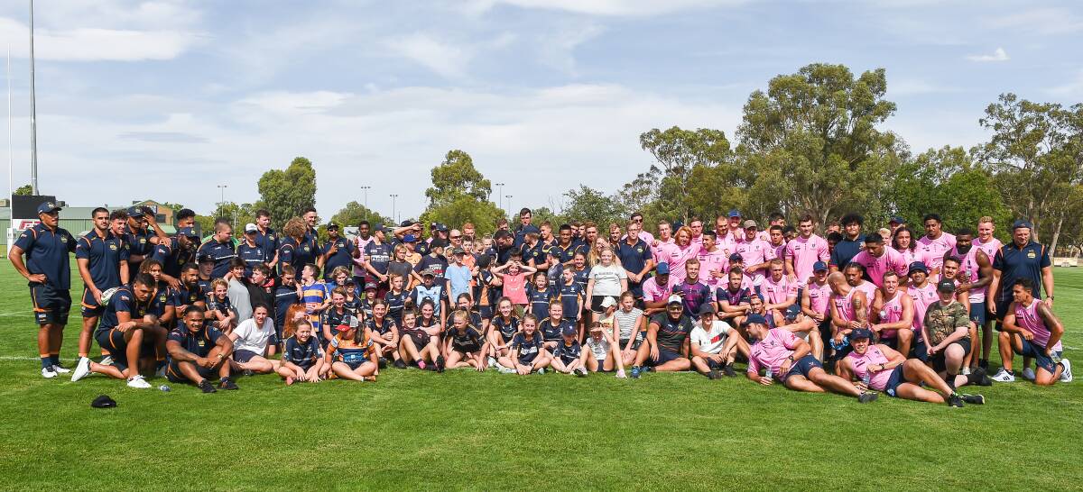 Brumbies and Rebels together at Greenfield Park on Wednesday.
