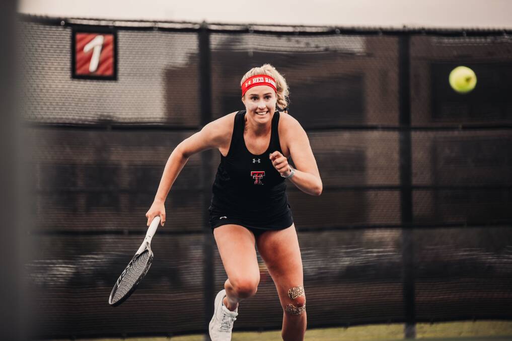 NEW EXPERIENCE: Kaitlin Staines in action for Texas Tech this season after transferring colleges. The Wagga product is currently sidelined after knee surgery.