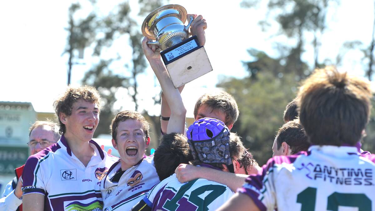 Leeton celebrate their under 17s grand final victory in 2013. It was the last time an underage competition was held but there plans to introduce an under 18s competition this year.