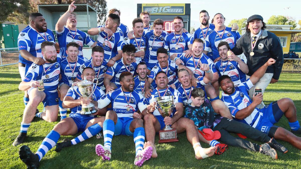 SWEET SUCCESS: Wagga City celebrates after taking out the Southern Inland title with a 40-29 win over Waratahs at Conolly Rugby Complex on Saturday. Picture: Les Smith