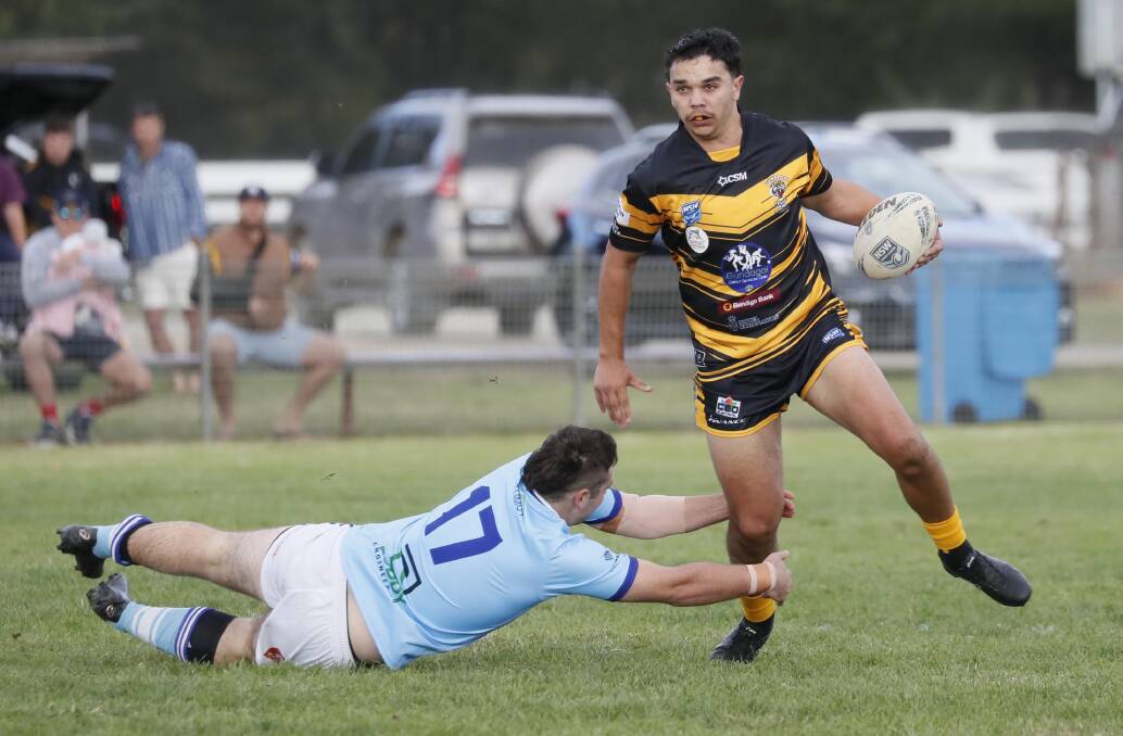 STILL AT THE BACK: Gundagai fullback Latrell Siegwalt is expected to be right to tackle Temora on Sunday despite picking up an ankle issue.