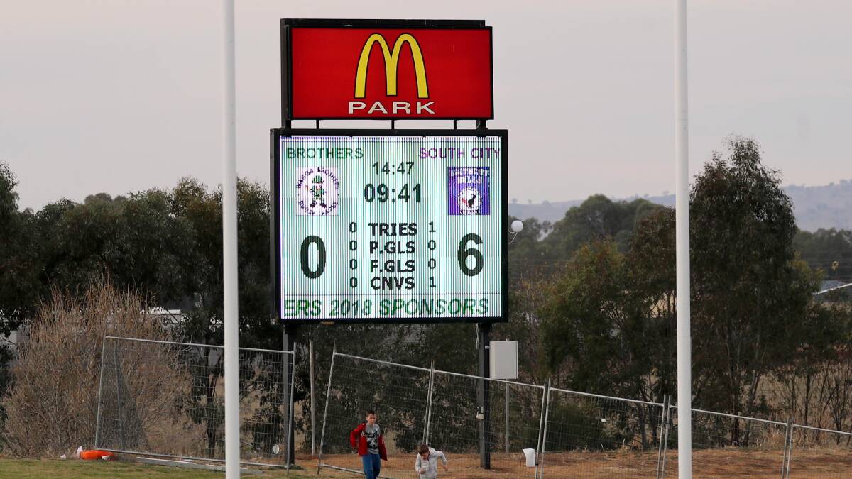 The new scoreboard at Equex Centre in action.