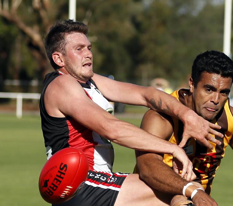 North Wagga ruckman Matt Parks (left) has been charged with making front-on contact.