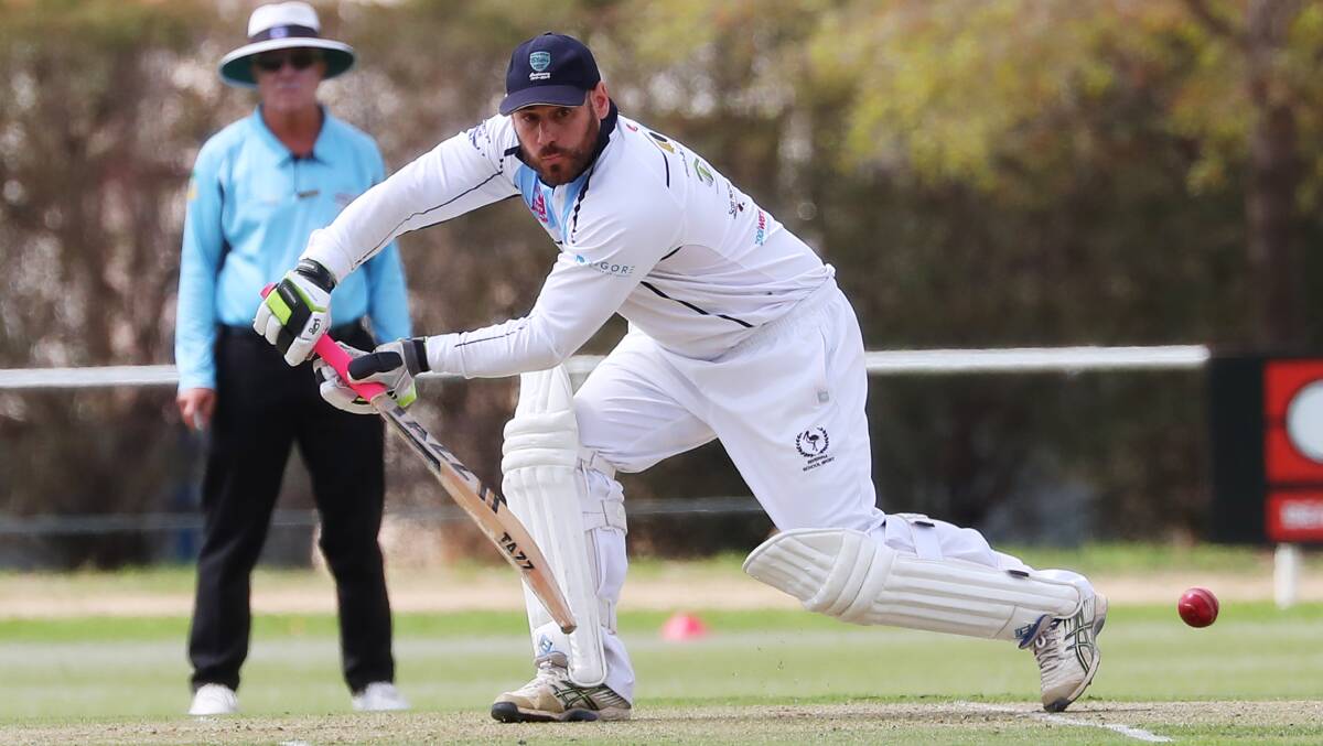 Jeremy Rowe on his way to a century in last year's Wagga Cricket grand final.
