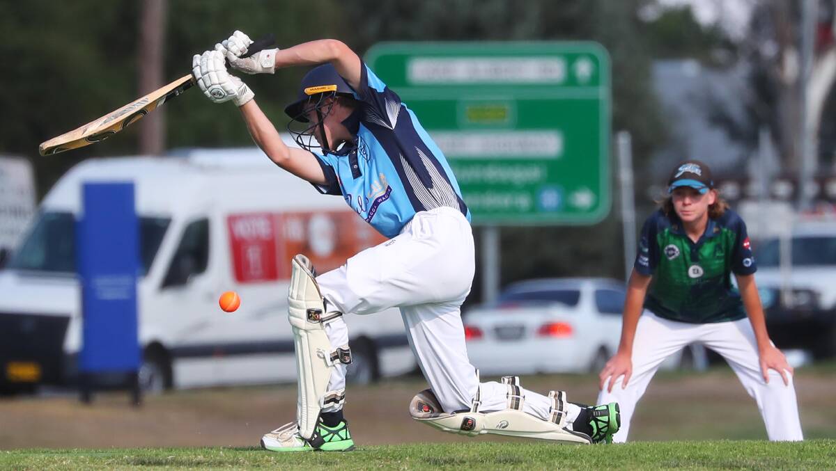 FINE FORM: Tom Davies made an unbeaten 35 in South Wagga's under 15s big nine-wicket grand final win over Wagga City Panthers on Friday. Pictures: Emma Hillier