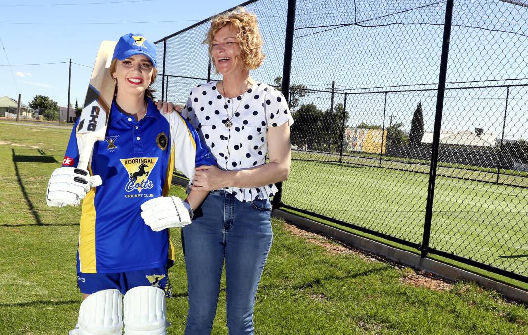 BIG SUPPORT: Charlotte Waring shares a moment with her mother Catherine Nugent, who has been a big supporter in her cricket aspirations. Pictures: Les Smith