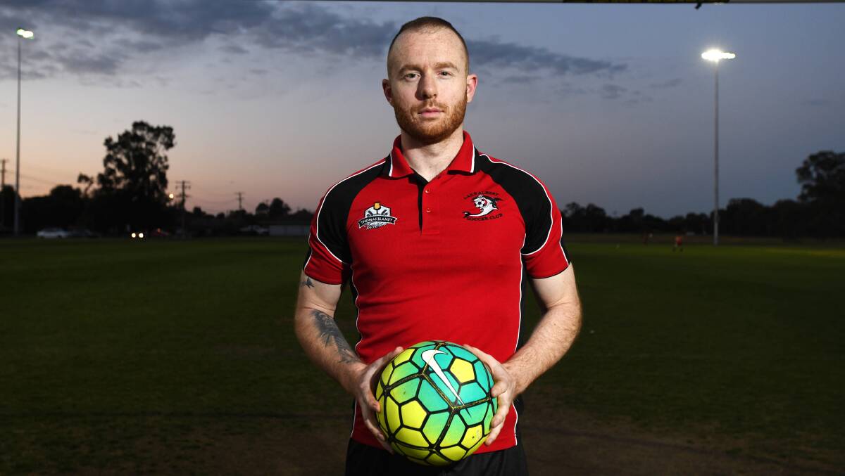 AT ALL COSTS: Jamie Rankin hasn't let an ankle problem derail Lake Albert's finals campaign with the Sharks to face Hanwood for a place in the grand final on Sunday.