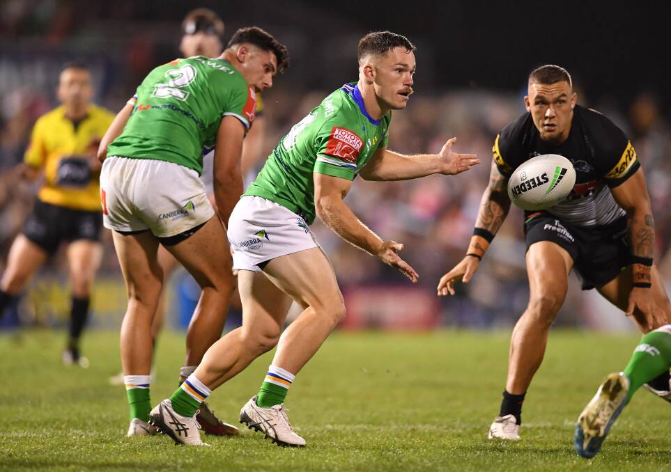 EXTRA INCENTIVE: Canberra Raiders hooker Tom Starling is looking to get a win over former club Newcastle Knights in Wagga on Saturday. Picture: NRL Imagery/Robb Cox