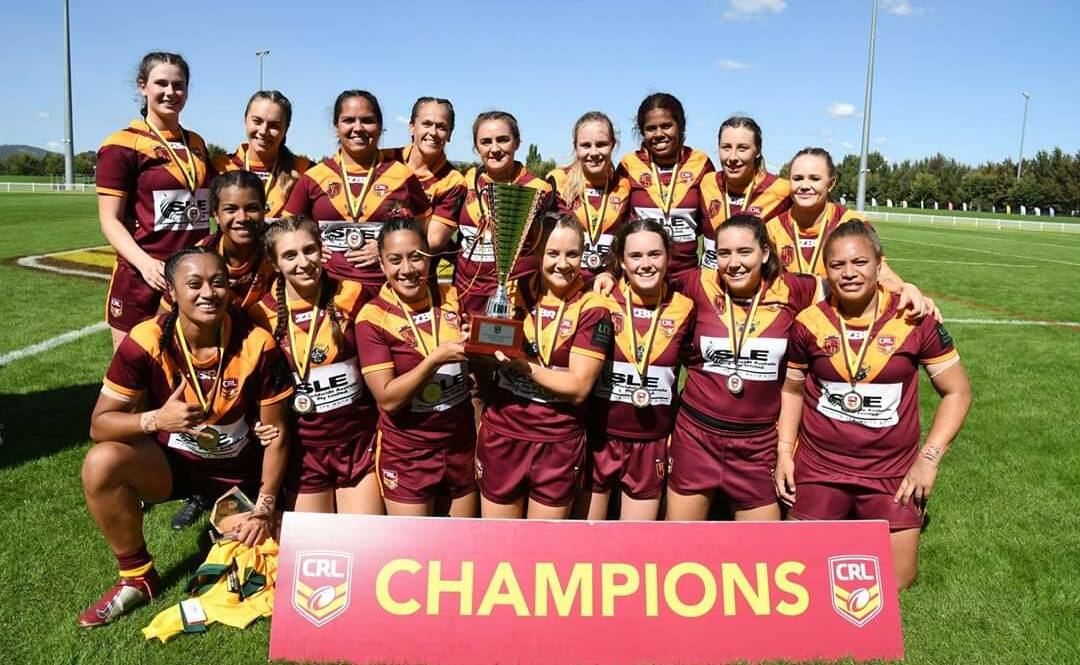 PARTY TIME: Riverina celebrates after taking out the women's Country Championships at Mudgee on Saturday.