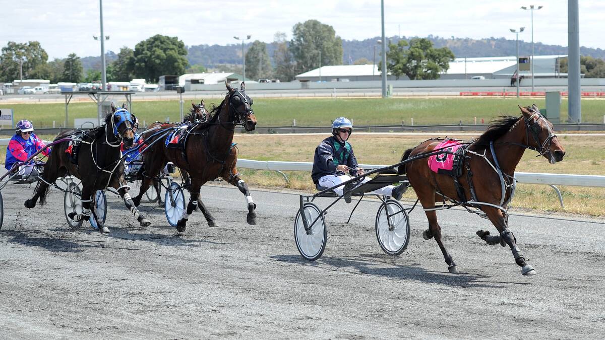 STRONG WIN: Our Buller Boy races away to score a strong win for trainer Terry Judd and driver Blake Jones on Friday. Picture: Laura Hardwick
