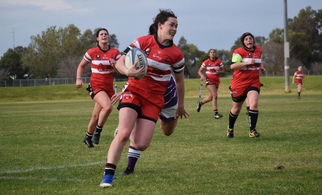 IMPRESSIVE START: Tess Staines scored four tries in her first game for CSU on Saturday.