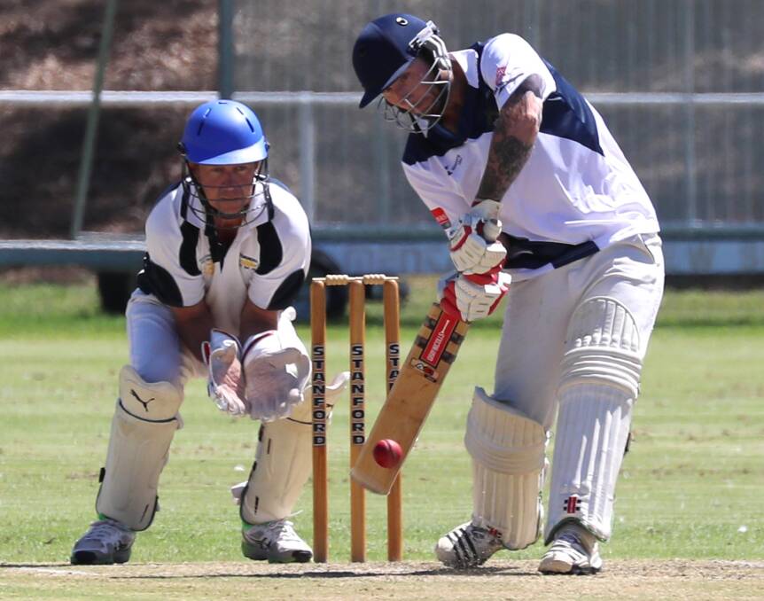 FALLING SHORT: Tim Post finished unbeaten for Wagga as they fell to Cootamundra in the Stribley Shield final at McPherson Oval on Sunday after a disappointing batting effort. Picture: Les Smith