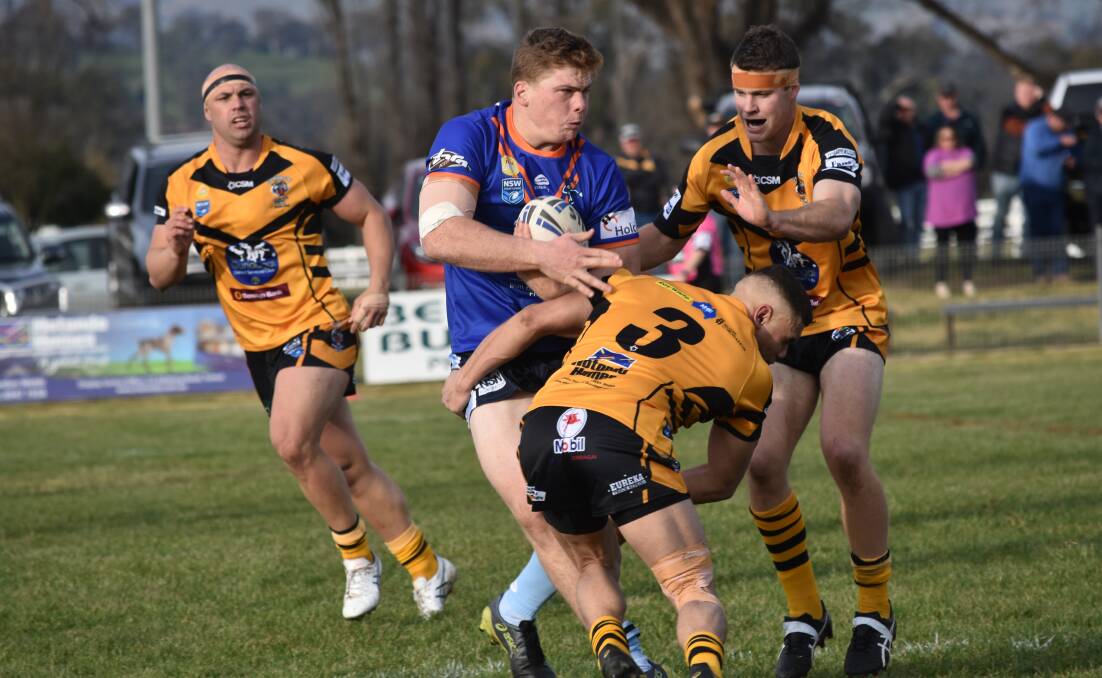STRONG START: Newcomer Michael Fenn had a good impact off the bench in his first game for Tumut at Twickenham on Saturday. Picture: Courtney Rees